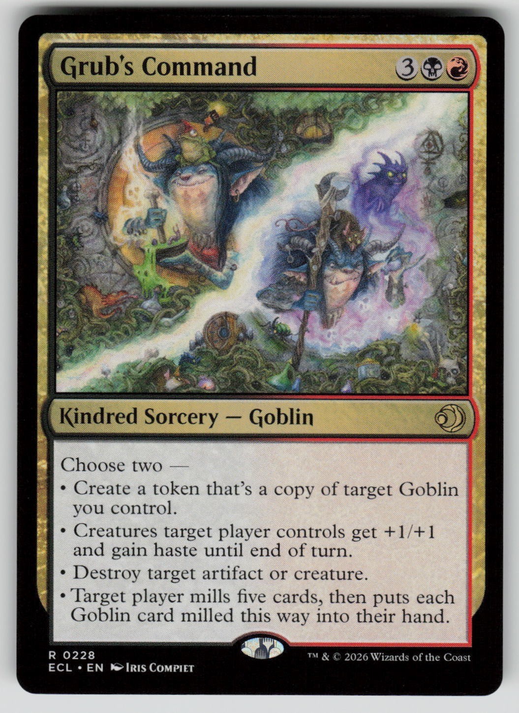 Grub's Command Rare Lorwyn Eclipsed 228 MTG Near Mint