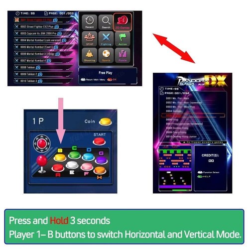 Pandora Saga DX Plus 3000 horizontal + 516 vertical Games 3 Sides Cocktail Board - 第 3/22 張圖片