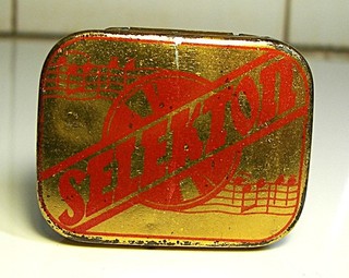 X Rare Ad Gramophone Needles Tin SELEKTON 1940 Phonograph Nadeldose #16