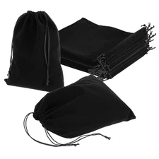 25 Pcs Velvet Drawstring Bag 8 x 10 Inch Jewelry Pouches Gift Bags, Black