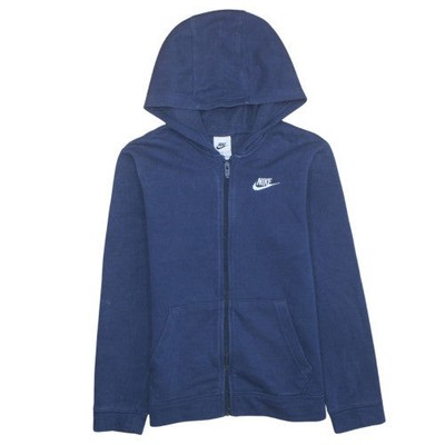 Hoodie Jungen UK Größe L Nike Blau Full Zip