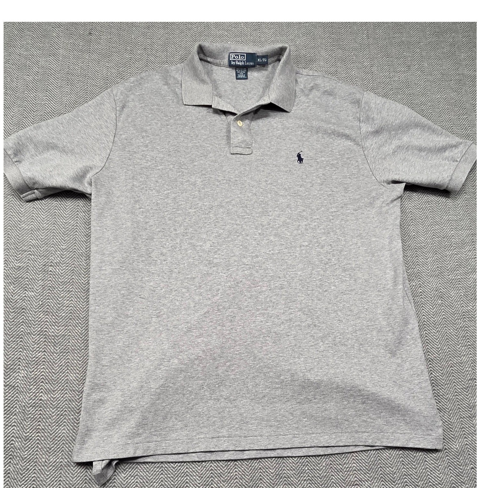 Polo Ralph Lauren Mens XL Short Sleeve Cotton Pique Polo Shirt Heather Gray