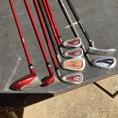NIKE TW KIDS RED キッズ用ゴルフセット Nike VRS Youth Junior Red Golf Set With 8 Clubs & Taylormade Stand