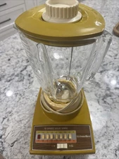 Vtg Sears Insta Blend 14 Speed Solid State Harvest Gold Blender Retro Kitchen