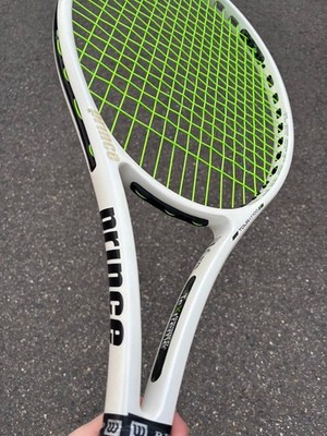 Prince TOUR O3 100 G3 Tennis Racket 290g Leather Grip Used White