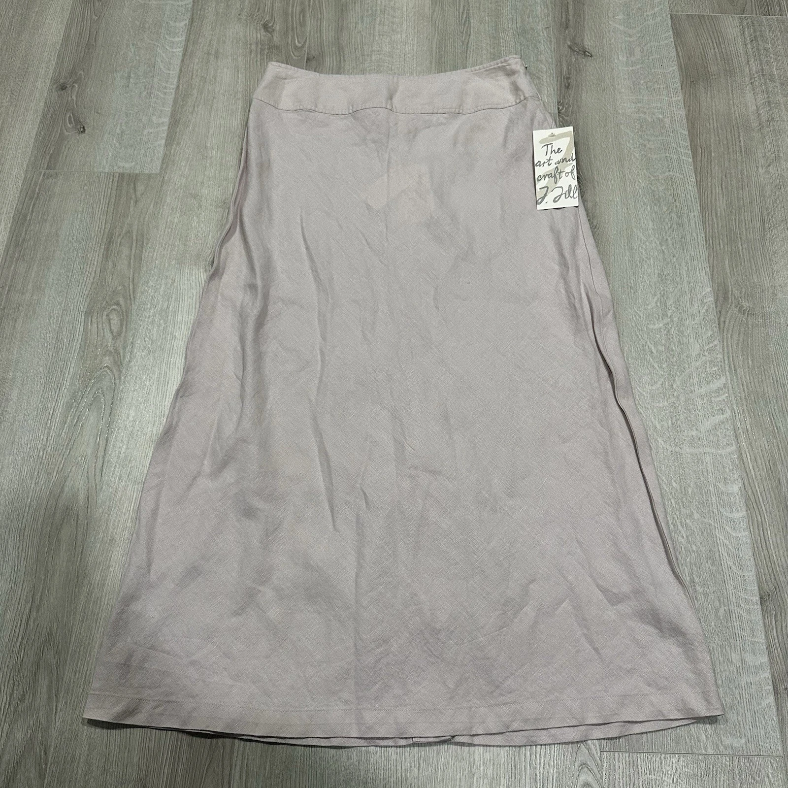 Vintage J Jill Linen Long Maxi Skirt Size 12 Light Pink Prairie Peasant Boho NWT