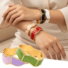 Bangle Retro Enamel Irregular Bangles Exaggerated Exaggerated Bracelet Gift UK