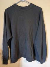 VINTAGE Ladies Fruit Of The Loom BLANK Crewneck Sweatshirt 90s Solid Black XL