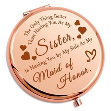 Sister Bridesmaid Gifts Compact Makeup Mirror Sister Wedding Bridal Shower Gift
