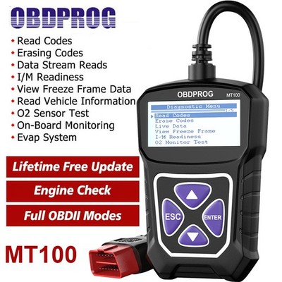 OBDPROG MT100 OBD SCANNER Ecu Information Reader Vin Check With I M Readiness
