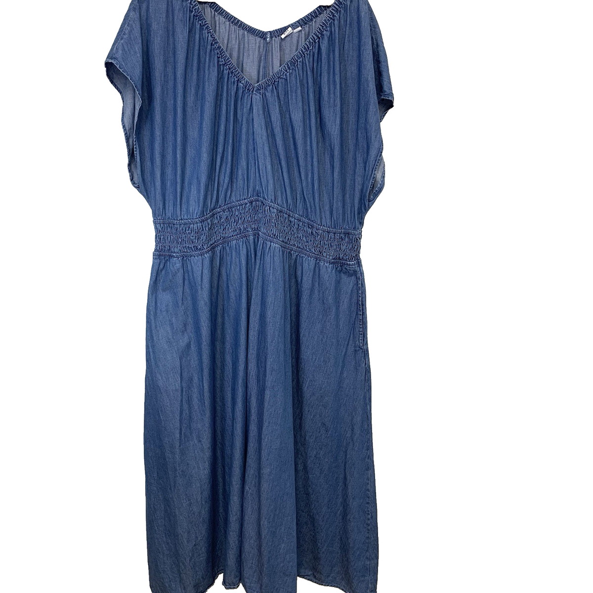 knee length dresses for ladies Classic Dark Indigo Denim Midi Length Sundress by Rolla's – Black Salt
