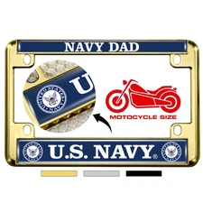 [Officially Licensed Product] - Motorcycle Metal License Plate Frame with U.S. 