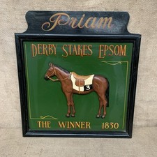 Horse Racing Wooden Sign - 3D - Derby Stakes Epsom- 1830 - Priam