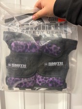Smith wrist guards purple leopard XL roller skate roller blades skateboarding
