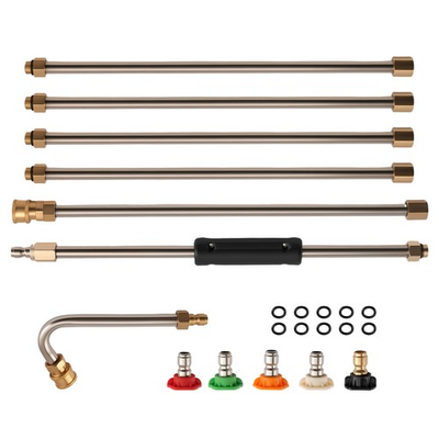 #ad 15 Inch 4000 PSI Pressure Washer Wands Brass 1 4 Connect 5 Nozzle Tips 6pcs $23.20