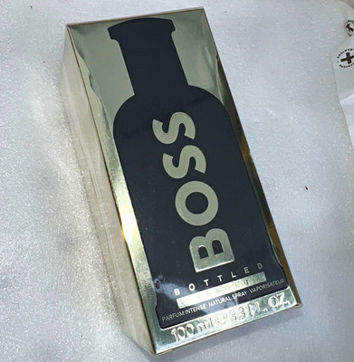 BOSS Bottled Parfum Spray, 3.3 fl oz Regular Size, Incense Leather Patchouli