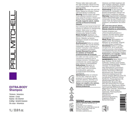 Paul Mitchell Extra-Body Shampoo, verdickt + volumisiert, für feines Haar - Bild 6 von 12