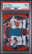 2025 Topps Series 2 Dynamic Duos Matt Olson, Austin Riley #DD-17 Red Foil 5 /5