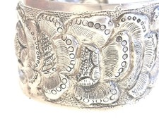 Massiver 925 Sterling Silber Armreif Armspange 3,6 cm breit verziert 36 gr Handa