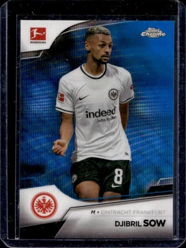 2022-23 Topps Chrome Bundesliga Djibril Sow Blue Wave Refractor #/180 Frankfurt
