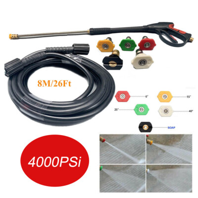 #ad #ad 4000PSI High Pressure Washer Gun For Car Wash with 5 Nozzles 26ft Garden Hose $36.87