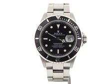 Rolex Rolex Submariner Date Stainless Steel Watch Black Dial Bezel No Holes SEL 16610T