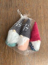 Christmas Set of 3 Pink Green Gray Gnomes Decorations Dolls Holiday Decor Lot