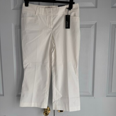 Express Design Studio Sz 8 NWT Editor Crop Pants White Polyester/Cotton/Spandex