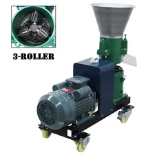 220V Electric Animal Feed Pellet Mill Machine with 4MM Plate 120-150kg/h Output