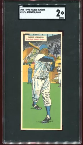 1955 TOPPS DOUBLE HEADERS JACKIE ROBINSON SGC 2 must see