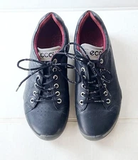 Ecco Biom Natural Motion Black Yak Leather Spikeless Golf Mens 7.5 Womans 10.5