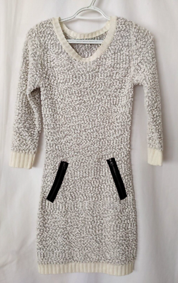 Made For Me To Look Amazing Sweater Dress Long Slv White Junior Sz