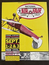 1962 National Air Fair Poster 2nd Annual Air Races Pappy Boyington Chino Airport
