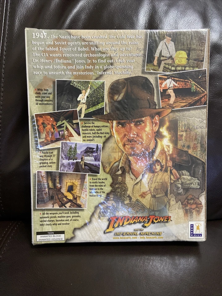 LucasArts Indiana Jones and the Infernal Machine PC CD Big Box PC 2001 Sealed - Image 2 of 4