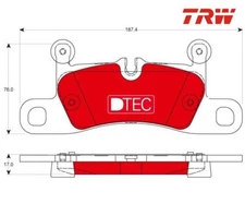 Brake pad set, disc brake DTEC COTEC TRW GDB1875DTE