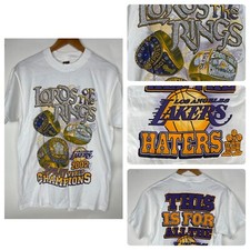 Vintage 2002 LA Los Angeles Lakers 3 Peat NBA World Champions Shirt Sz Medium  