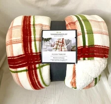 Threshold™ by Target Windowpane Plaid Print Plush Sherpa Reverse Throw 50" x 60"
