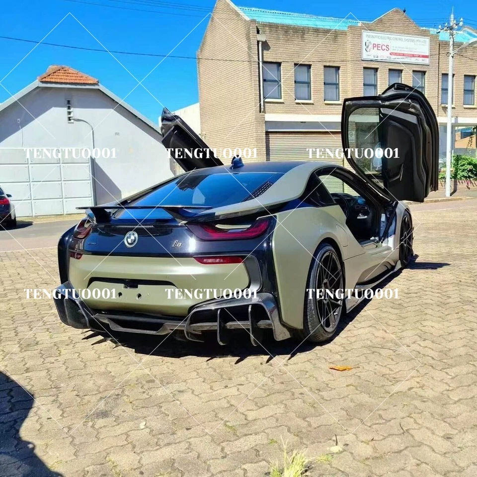 Real Carbon Fiber Rear Bumper Diffuser EB Style For BMW i8 2014-2019 Bodykits - Image 2 of 4