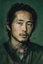 STEVEN YEUN signed Autogramm 20x30cm THE WALKING DEAD in Person autograph COA