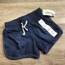 "NEW" CAT JACK Stretch Tie Waist Blue Denim Jean Shorts Girl's Size 5T
