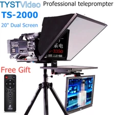 TYST TS-2000 20" Dual-Screen Professional Teleprompter For Live News Broadcast 