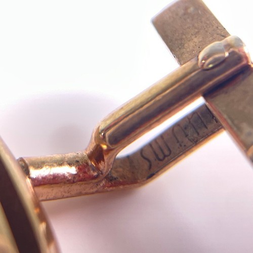 Swank Vintage Clothespin Cufflinks Gold Plate 1" Bent Bullet Back Figural - Picture 6 of 6