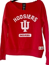 Indiana Hoosiers Crewneck Red Sweatshirt - JR SZ M 7/9, Team Logo Emblem Sewn In