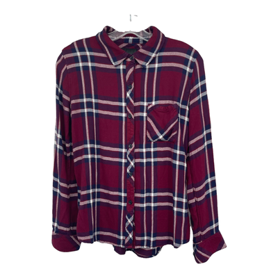 Rails Plaid Button Down Flannel Shirt Top Women's XSmall Burgundy Relaxed |  eBay