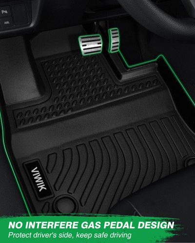 Alpesauto TPE Floor Mats Liners For 2020-2021 Hyundai Sonata – 5-Piece Black All-Weather Set