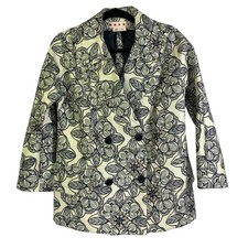 Marni Coat Floral Quilted Double Breasted Couture Italian Made Blazer Jacket Med
