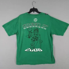 Vintage Boston Celtics T Shirt Mens Large Green 17 Basketball NBA Distressed Y2K
