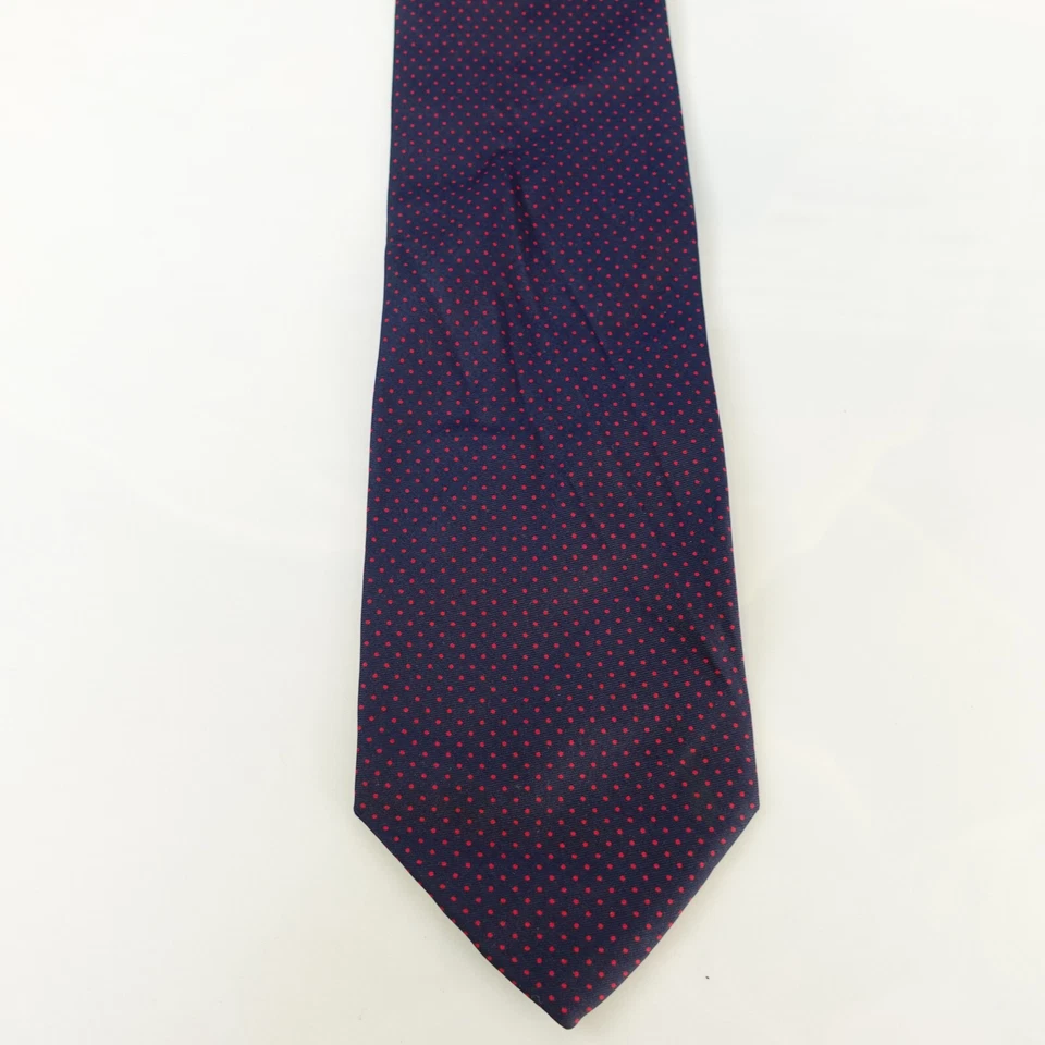 Vestido Moschino Cuello Corbata Para Hombre Azul Rojo Lunares Seda Lujo Simple Ancho Italia Foto 2 de 4