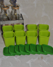 🌟TUPPERWARE Micro'Vap 8 Ramequins +  Couvercle 80 ml Microvap Micro Urban Vert