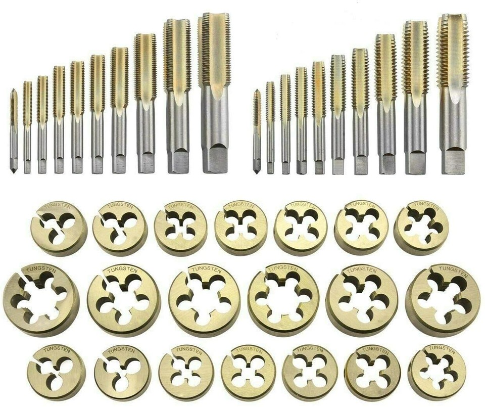 VCT 45 pc Tap and Die Set SAE Tungsten Steel Titanium tools Jumbo Tap & Die eBay